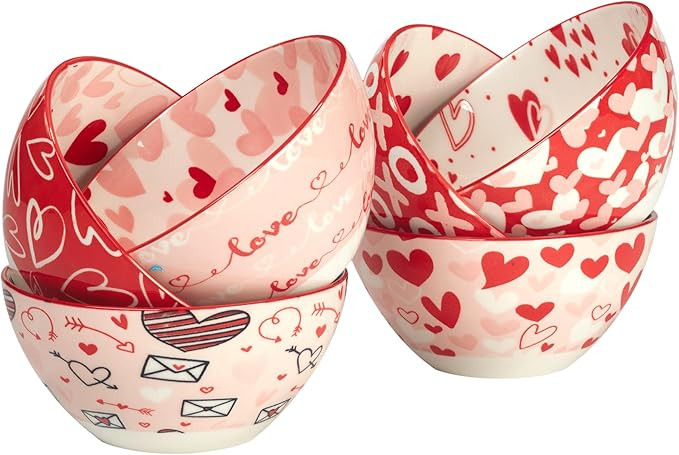 Certified International Valentine's Day 5" All Purpose Bowls, Set of 6 | Amazon (US)