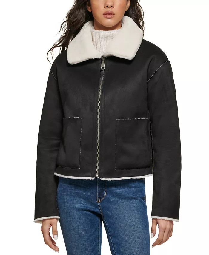 DKNY Women's Faux-Shearling Coat & Reviews - Coats & Jackets - Women - Macy's | Macys (US)