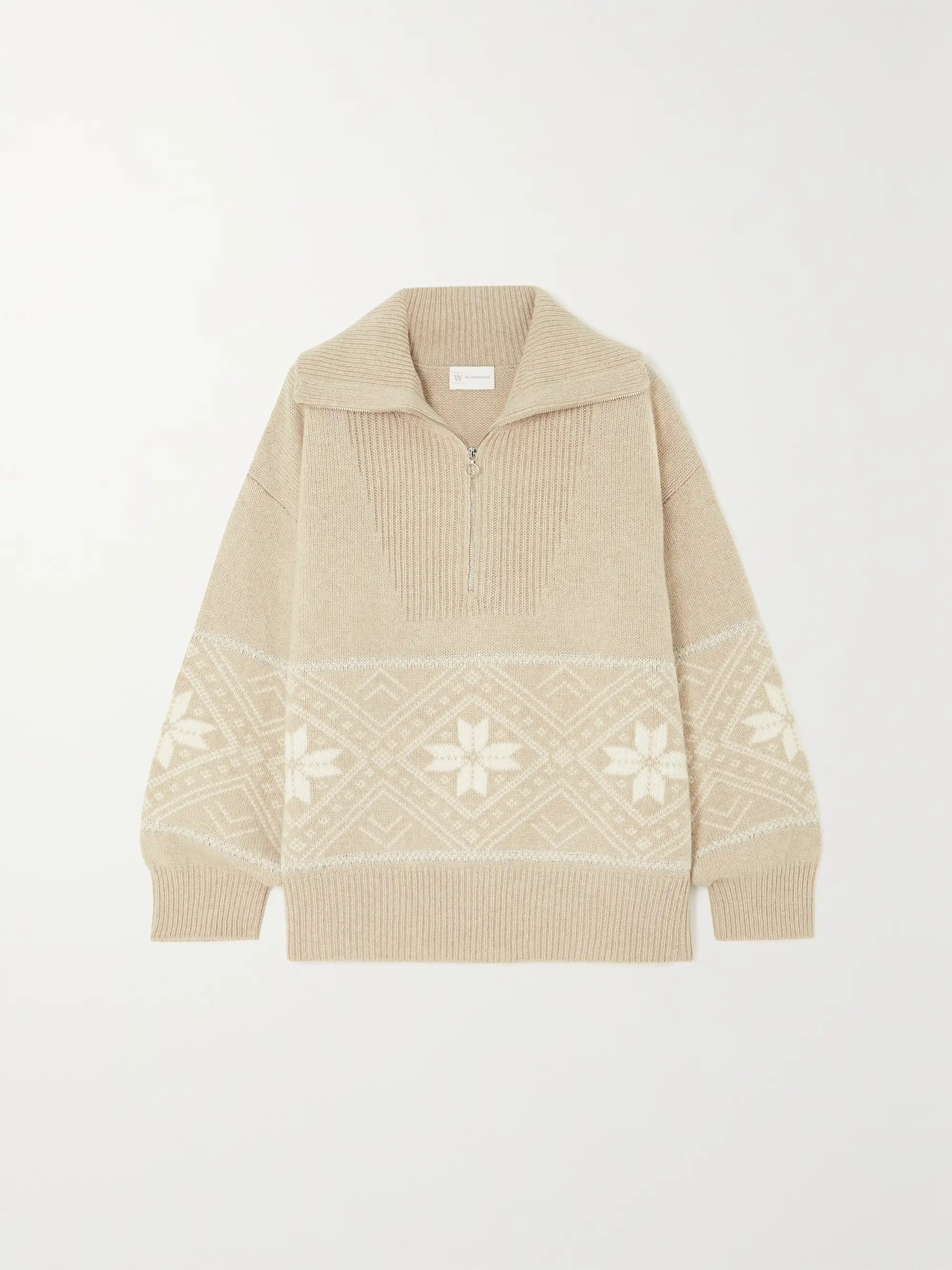 Snowflake Fair Isle merino wool-blend half-zip sweater | NET-A-PORTER (US)