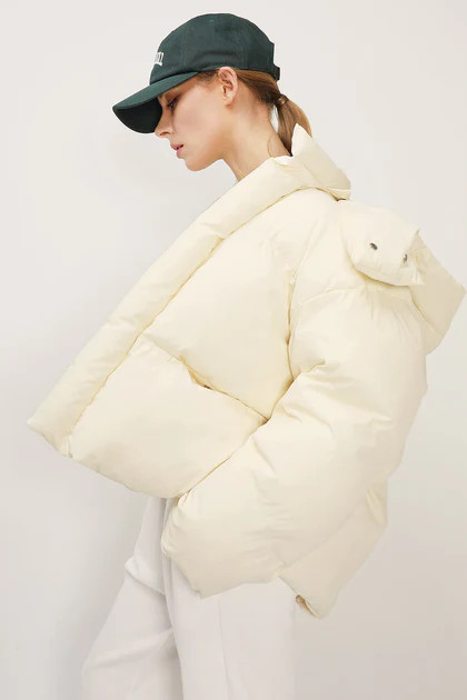 Teagan Cropped Hoodie Puffer Jacket | Storets (Global)