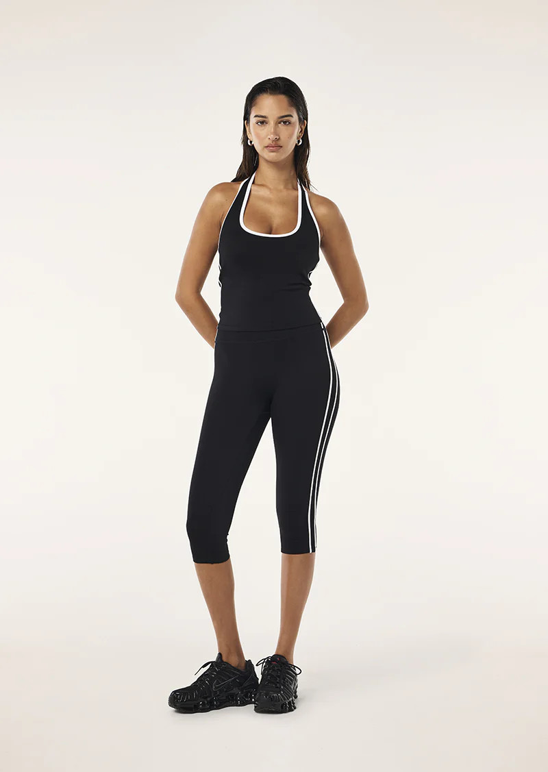 SIGNATURE STRIPE CAPRI LEGGING IN BLACK | P.E Nation AU