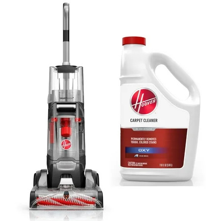 Hoover SmartWash Essentials Automatic Upright Carpet Cleaner Machine, FH52110, New, 1 Count & Hoover Oxy Carpet Cleaning Solution, 110 oz., AH31985, New | Walmart (US)