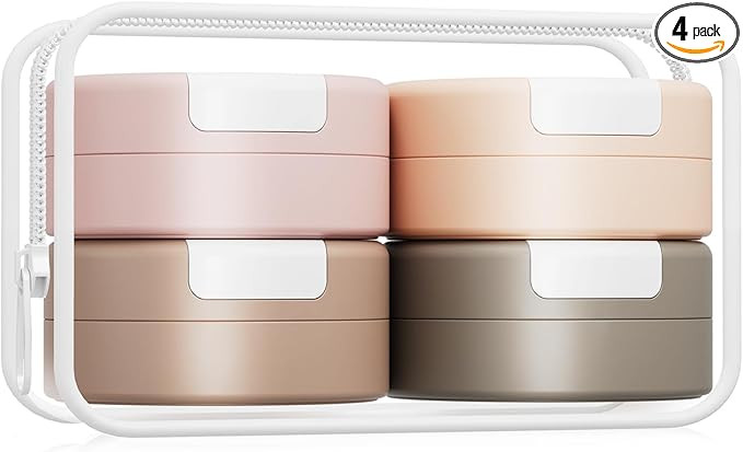 Gemice Travel Containers for Toiletries, Magnetic Travel Containers, TSA Approved Cream Jars with... | Amazon (US)