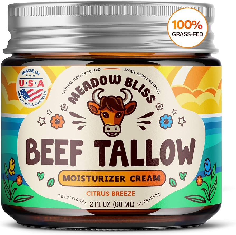Beef Tallow for Skin - Moisturizer Cream - 100% Grass Fed - Whipped Beef Tallow - Organic Jojoba ... | Amazon (US)