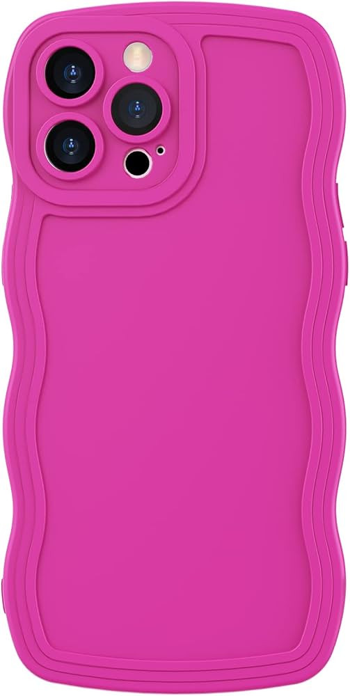 Anuck Case for iPhone 14 Pro Max Case Wave, Curly Frame Design for Women Girls, Cute Wavy Solid C... | Amazon (US)
