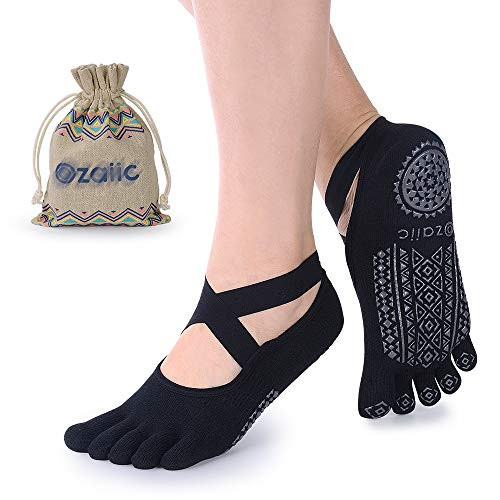 Ozaiic Yoga Socks for Women with Grips, Non-Slip Five Toe Socks for Pilates, Barre, Ballet, Fitness | Amazon (US)