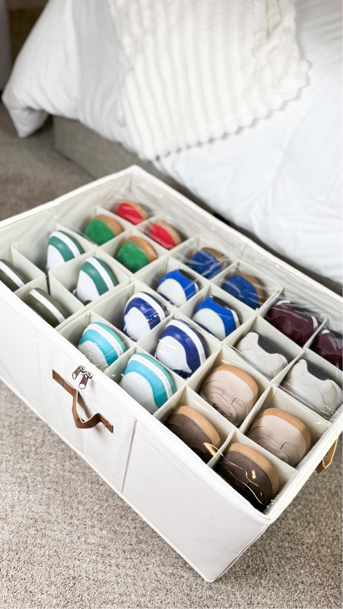 This shoe storage bin is perfect for storing your shoe collection! A great way to store overflow or seasonal shoes too! Fits nicely in the bottom of your closet and still gives you all of the visibility to see what you have. 

Customize your bin to meet your needs by adjusting the interior panels. You could even store boots in here or twice as many sandals as a whole pair fits into one slot!

A must for every closet! Comes in other colors too! There’s also a smaller size option that we have also shared here before. 

#neatlyembellished #professionalorganizer #homeorganizer #homeorganizing #organization #organizingideas #organizingtips #organizinghacks #organizedhome #organizedmom #organizedlife #amazon #amazonmusthaves #amazonfavorites #amazonfinds #amazonfaves #amazoninfluencer #amazoninfluencerprogram #amazonhome #shoeorganizer #shoeorganization #shoeorganiser #closetorganization #closetorganizer #closetorganizing