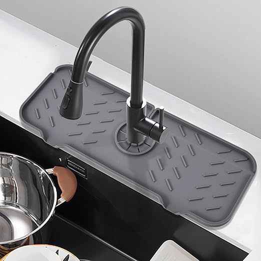 Silicone Faucet Mat for Kitchen, Sink Splash Guard, Bathroom Faucet Water Catcher Mat, Sink Drain... | Amazon (US)
