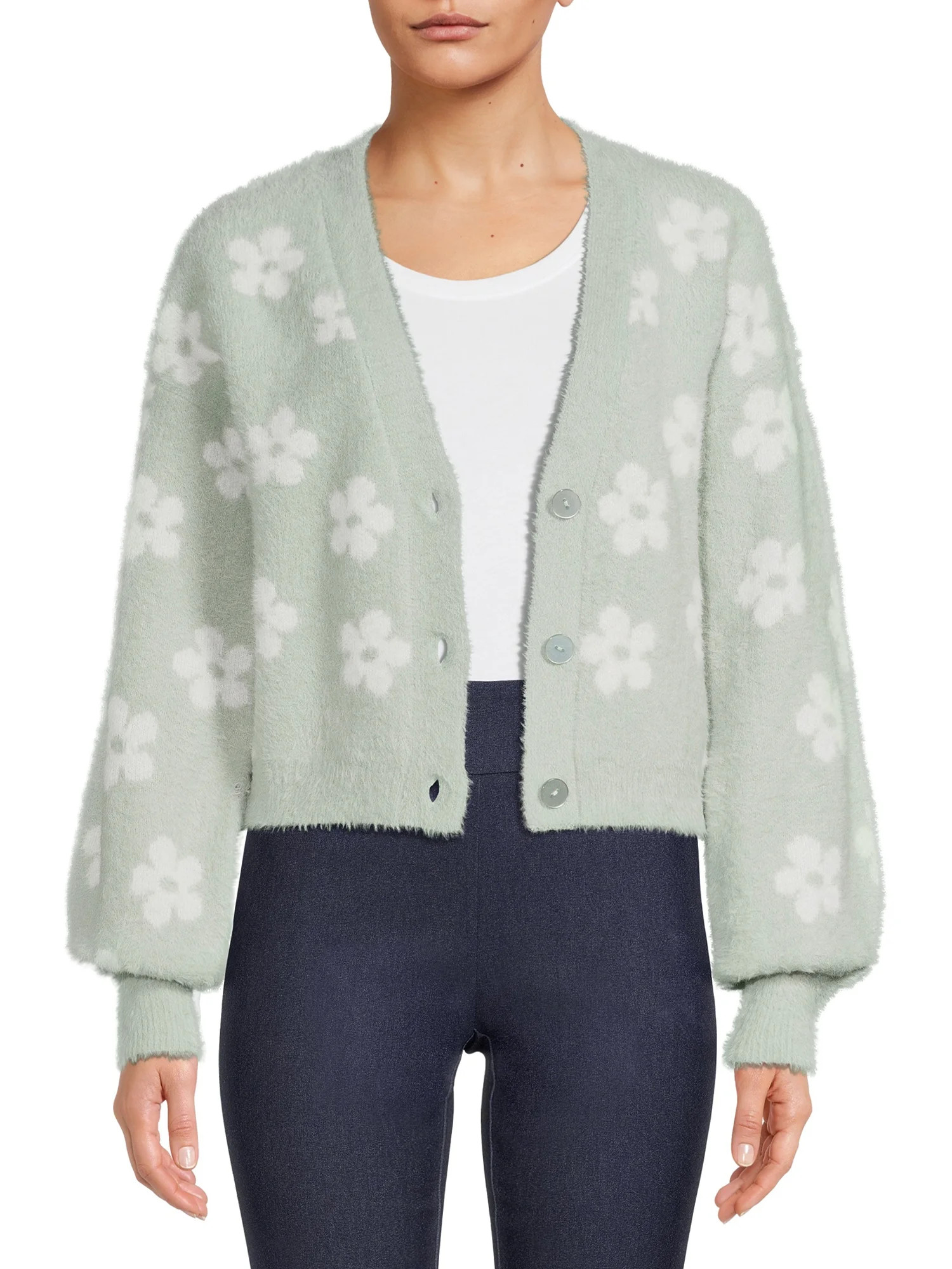No Boundaries Juniors' Cropped Open Front Cardigan | Walmart (US)