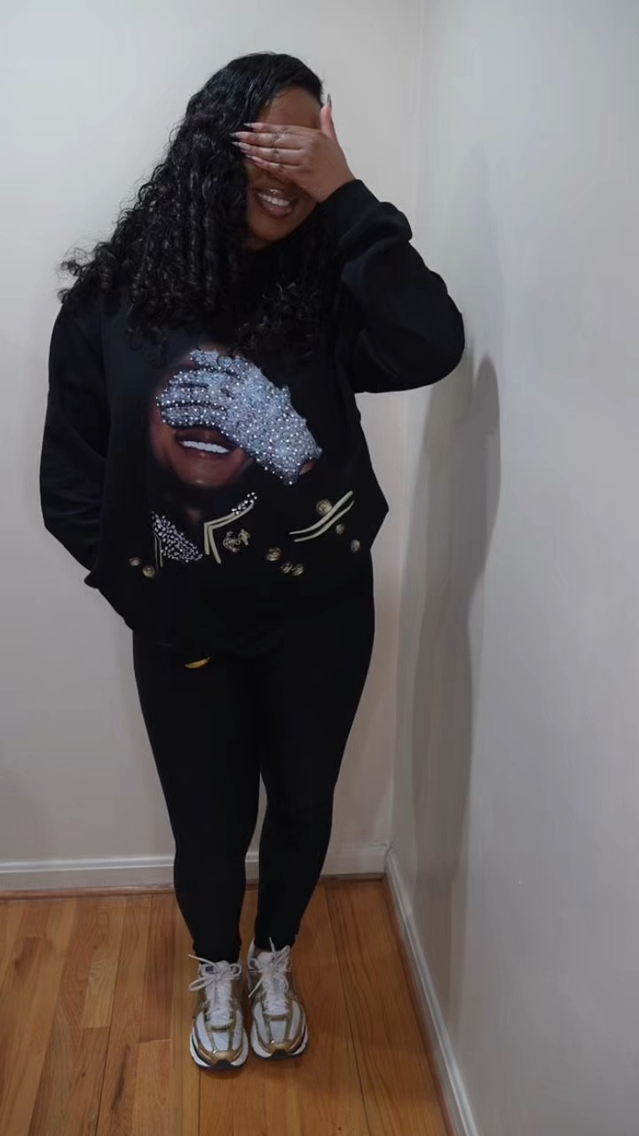 ✨Exact Link: https://www.tiktok.com/t/ZP98hYYd6tsbw-mEjxZ/ 
Finally got my Michael Jackson
Rhinestone Hoodie just in time for the movie!!🍿😩🙌🏽 I got a size: XL
because I was going for a hoodie dress look at first but I would've had to get the 2XL to make sure it would fit properly as a dress! I'm 5'5, 185lb for reference! Style inspo for the movie!🎥✨🥰

#LTKFestival #LTKootd #LTKgrwm