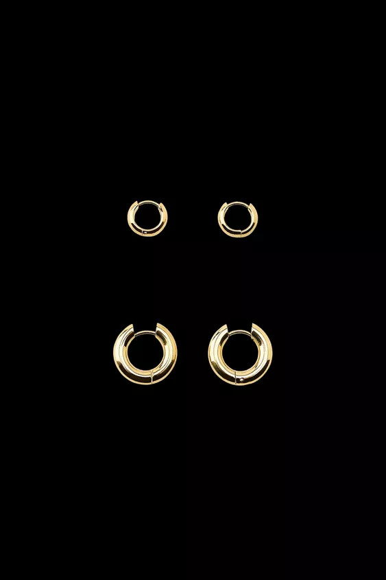 WATERPROOF HOOP EARRING PACK | Zara US