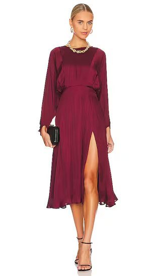 Marin Dress in Wine Long Sleeve Fall Dress With Sleeves Long Sleeve Winter Dress With Sleeves Outfit | Revolve Clothing (Global)