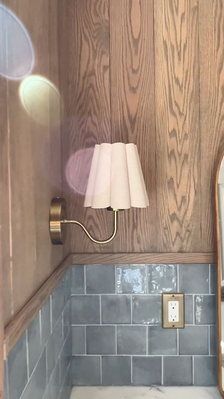 I bought this set of designer look a like sconces on Amazon for $60 and then upgraded them with a custom shade to achieve this elevated look in our bathroom makeover! 

#LTKHome