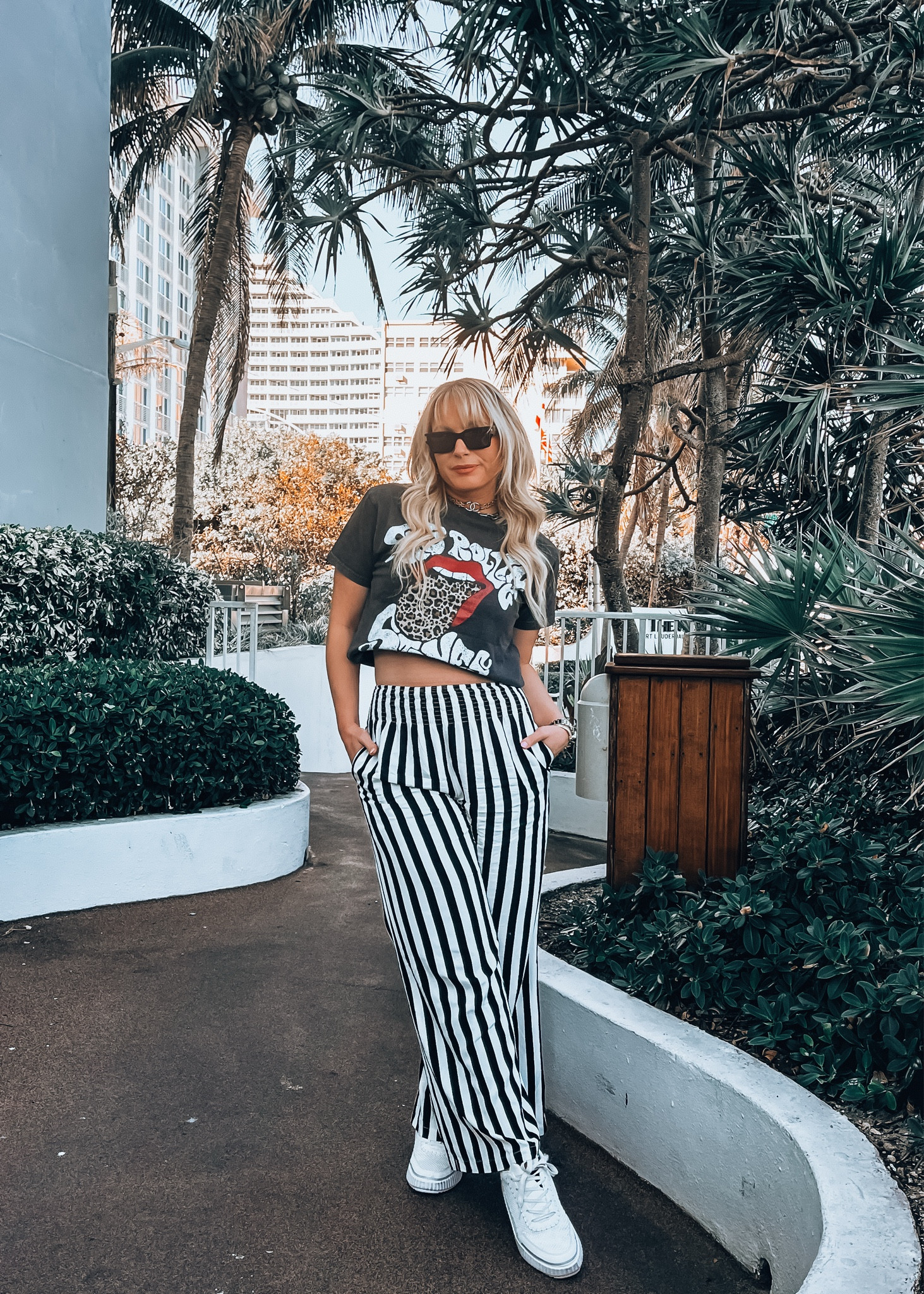 Casual outfit, Rolling Stones tee, outfit inspo, vacation style, travel outfit 

#LTKStyleTip #LTKTravel #LTKMidsize