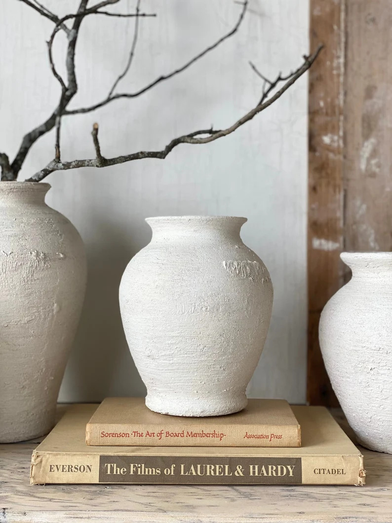 White Rustic Vase 7.5'' Artisan Hand Finish Vase | Etsy | Etsy (US)