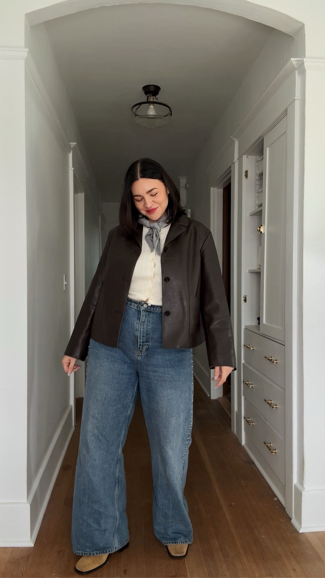 I got stopped in the street for this look….and I liked it:)

The jacket needs a size up, I got an XXL but an XL would have worked too!

Top size L runs TTS

Jeans size 33 TTS

#LTKMidsize #LTKStyleTip