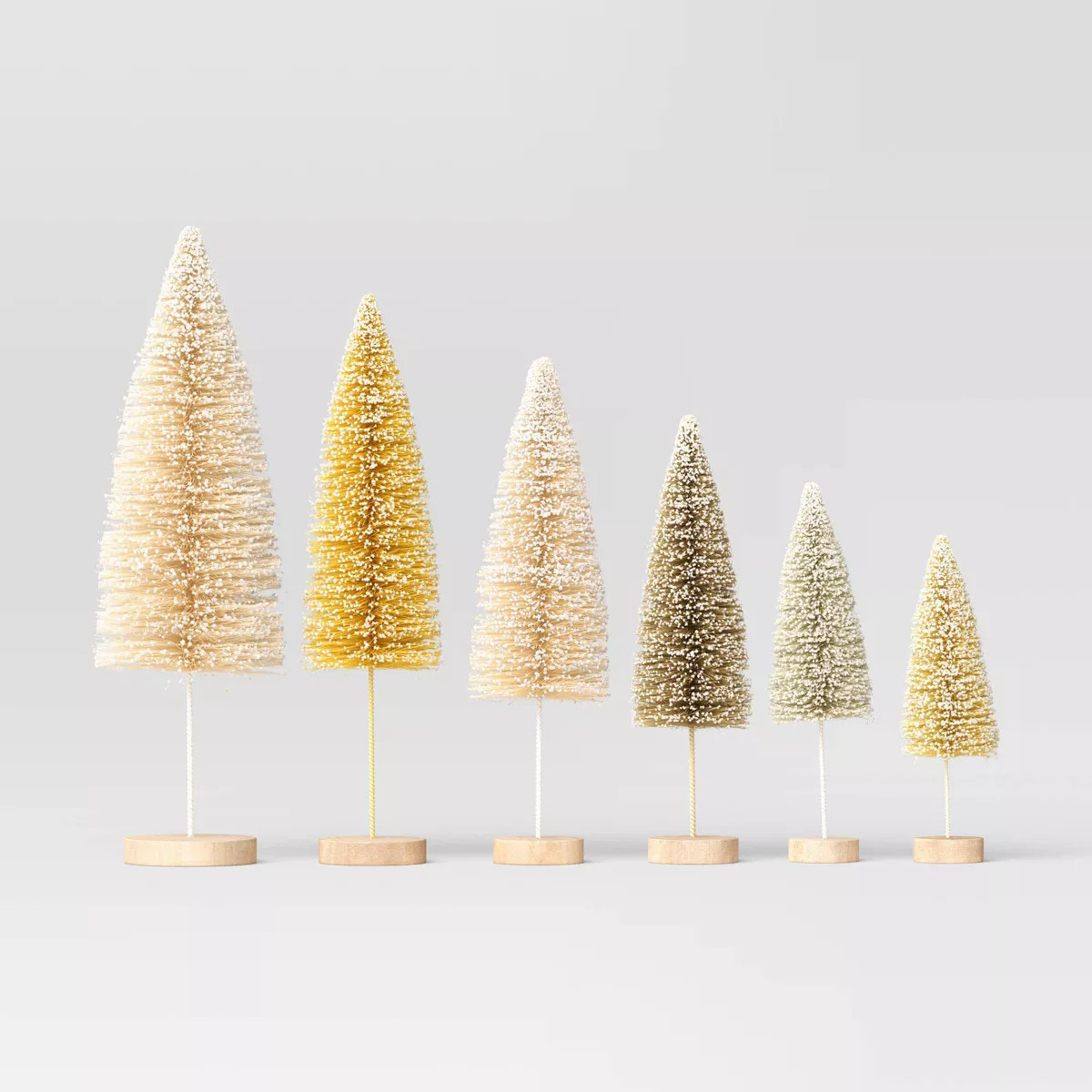 6pc Sisal Bottle Brush Tree Christmas Figurine Set - Wondershop™ | Target