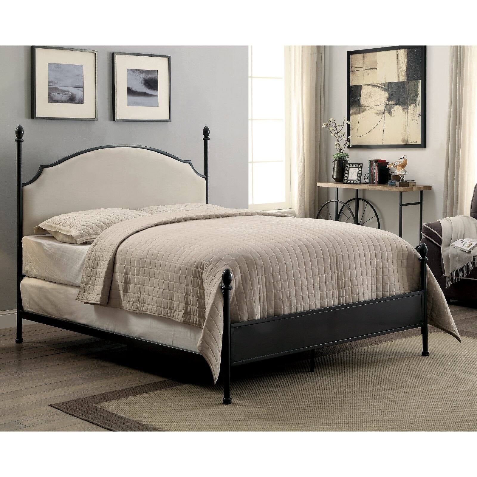 Furniture of America Francine Transitional Arched Fabric and Metal Bed - Walmart.com | Walmart (US)
