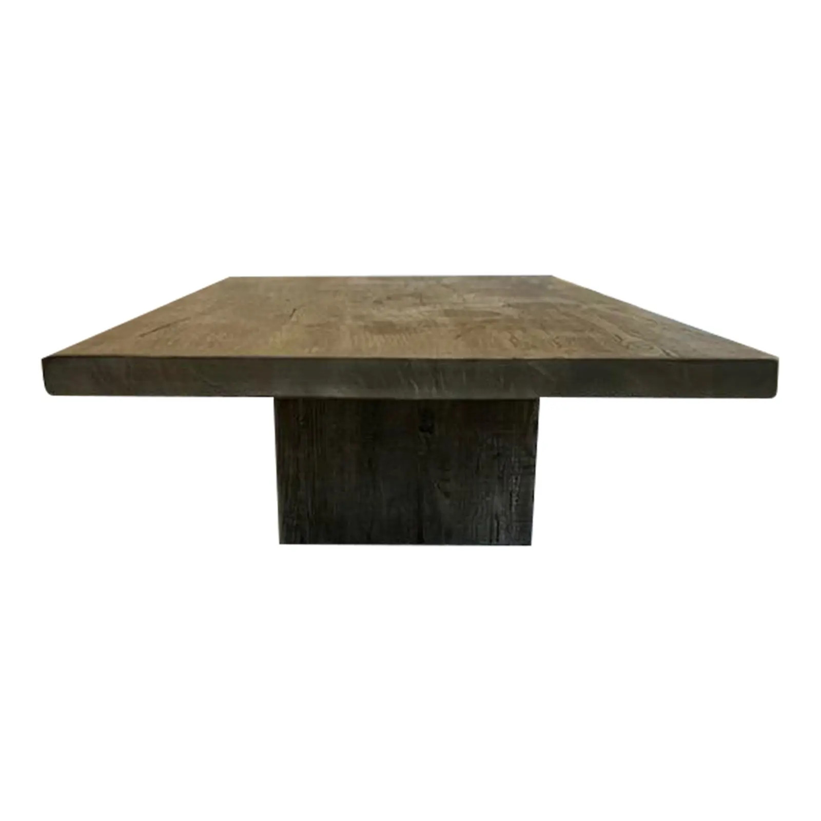 Restoration Hardware Reclaimed Oak Plinth Coffee Table | Chairish