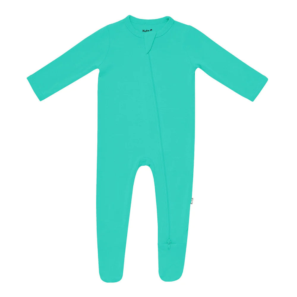 ZIPPERED FOOTIE - CARIBBEAN 6/12MTH | Simply Carolina