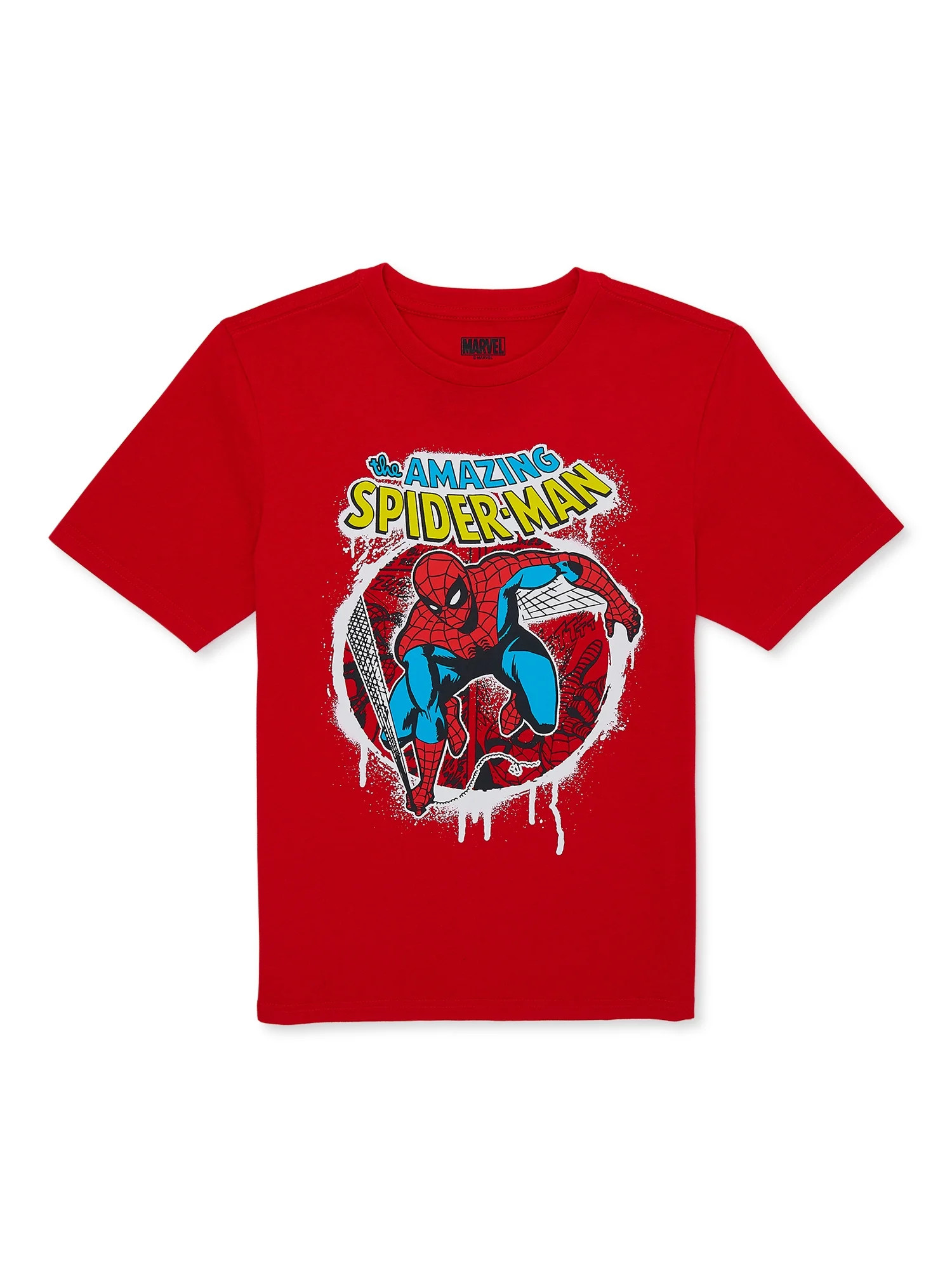 Marvel Boys Spider-Man City Slinger, Crew Neck, Short Sleeve, Graphic T-Shirt, Sizes 4-18 | Walmart (US)