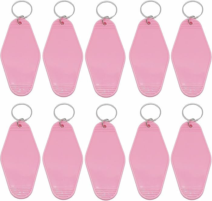 10pcs Blank Hotel Keychains Bulk Vintage Motel Keychain Vinyl HTV printing Keychains DIY Keychain... | Amazon (US)