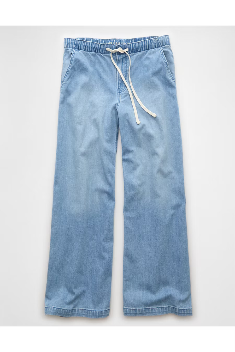 AE Dreamy Drape Low-Rise Ultra Wide-Leg Pull-On Jean Women's Skylight S | American Eagle Outfitters (US & CA)
