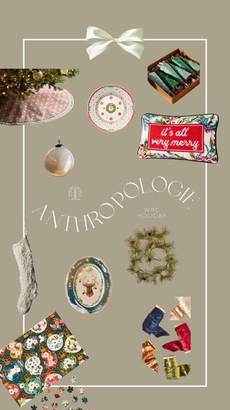 The best holiday finds from Anthropologie. Christmas crackers, tree skirt, Christmas throw pillow, ornament, Christmas plate, stocking, faux garland, ribbon, festive puzzle

#LTKHolidaySale #LTKHoliday #LTKSeasonal