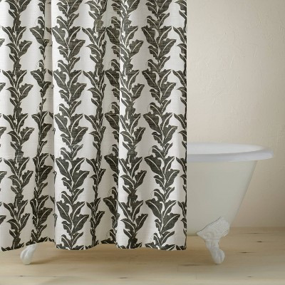 Botanical Leaf Print Shower Curtain Black/White - Opalhouse™ designed with Jungalow™ | Target