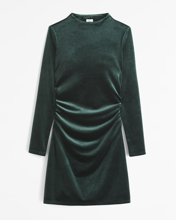 The A&F Paloma Long-Sleeve Velvet Mini Dress | Abercrombie & Fitch (US)