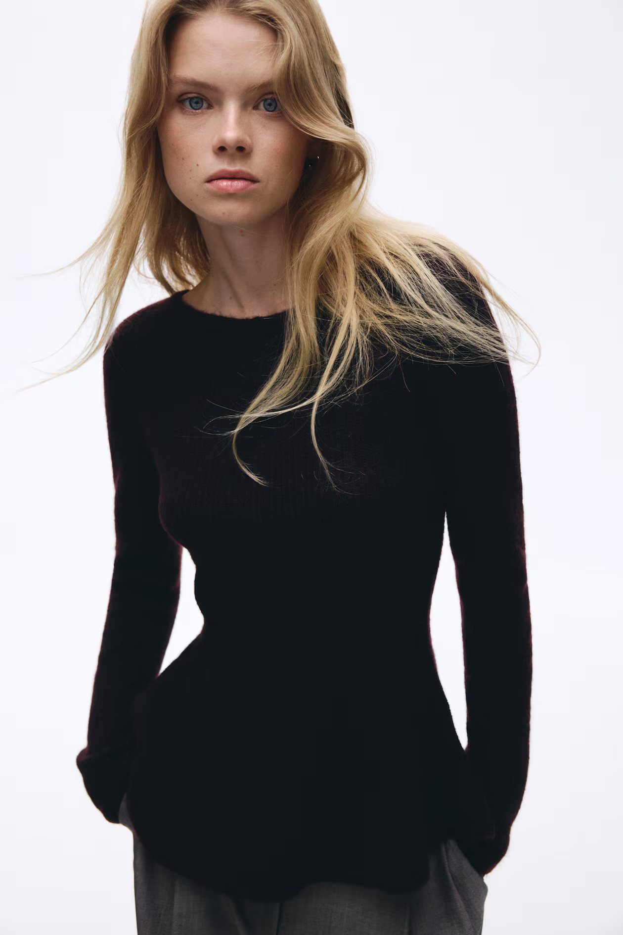 RIB-KNIT PEPLUM TOP | H&M (US + CA)