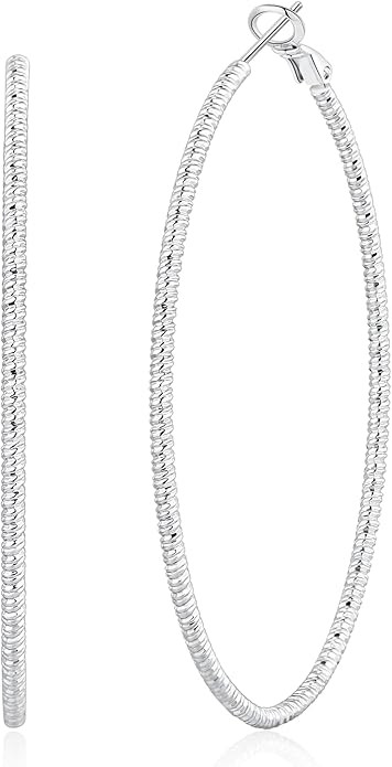 OOOPEL Gold Hoops Earrings for Women, 14k Real Gold Plated Big Earring Hoops Lightweight Earrings... | Amazon (US)