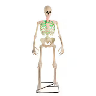 Home Accents Holiday 6.5 ft. Grave & Bones Animated LED App Controlled Ultra Skelly with LifeEyes... | The Home Depot