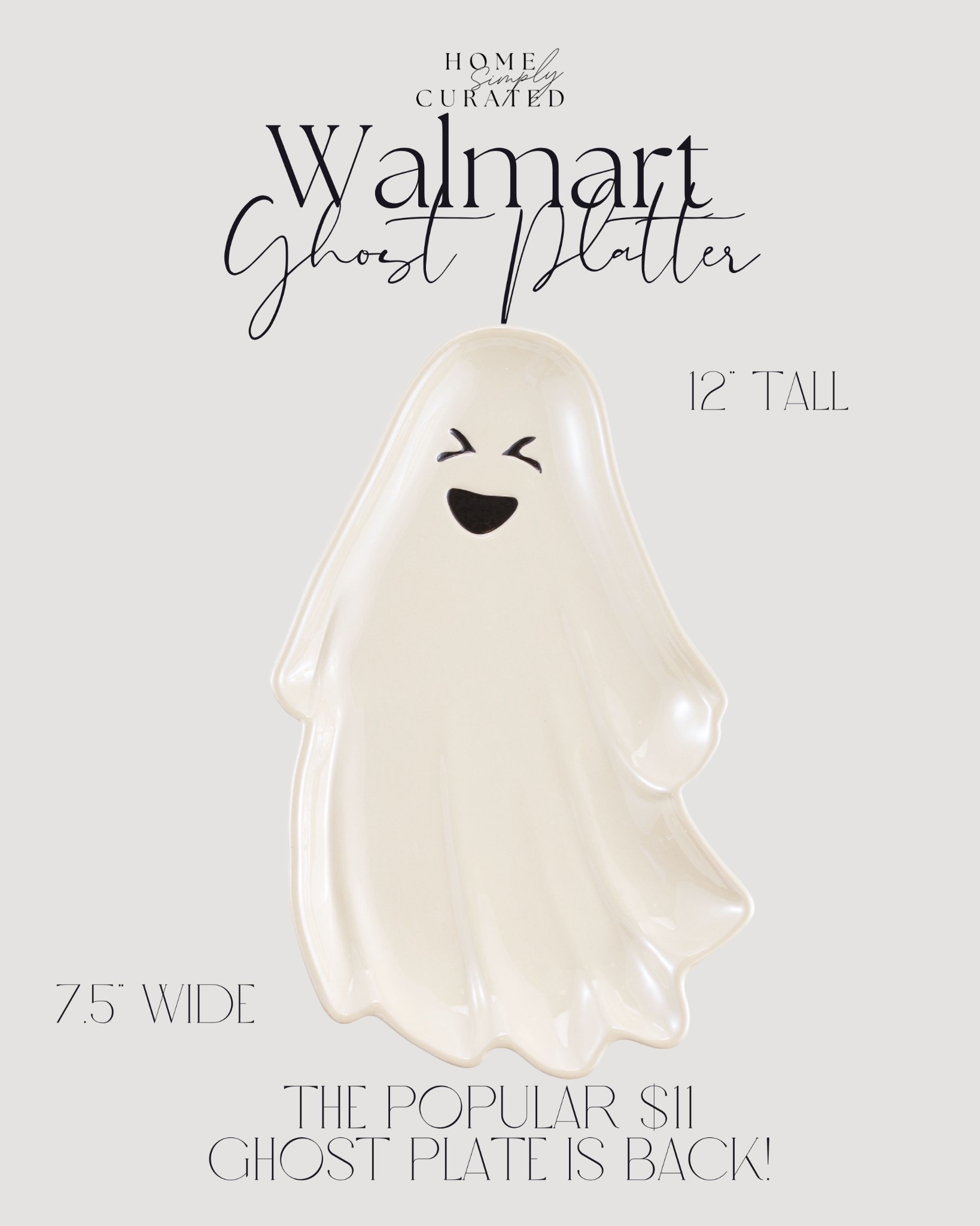 The cutest $11 ghost platter is back at Walmart this year!! Such an adorable find! 👻

Spooky decor, Halloween decor, ghost plate, Walmart Halloween finds 

#LTKHome #LTKSeasonal #LTKautumn