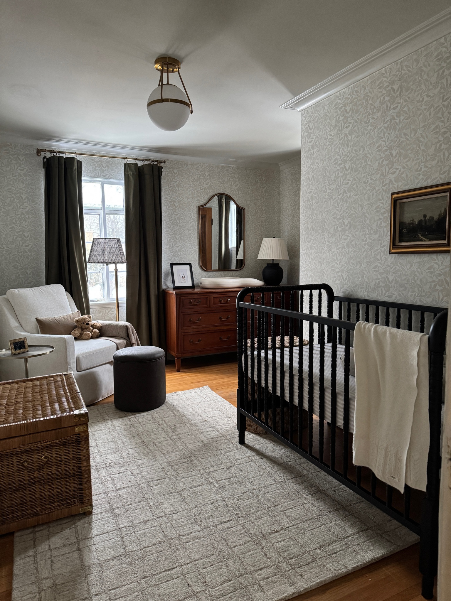 Baby Boy’s nursery reveal! 💙

Wallpaper is Eleanor in Cream from North and Finch. Dresser, wicker chest, and floor lamp are vintage! 

#LTKHome #LTKBaby