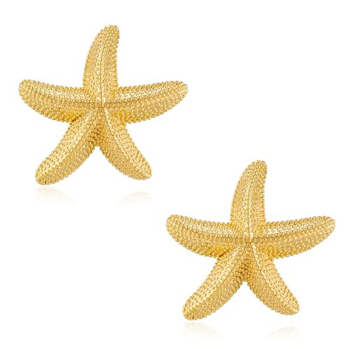 LILIE&WHITE Starfish Earrings For Women Starfish Studs Earrings Gold Ocean Studs Beach Summer Fashion Gold Jewelry | Amazon (US)