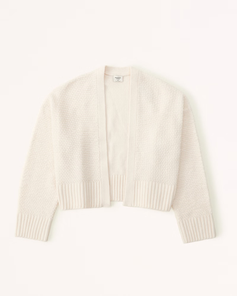 Loop Stitch Non-Closure Cardigan | White Cardigan | Cardigan Sweaters Outfit | Summer Outfits | Abercrombie & Fitch (US)