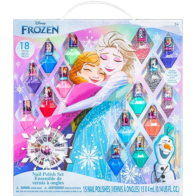 Townley Girl Disney Frozen Non-Toxic Peel-Off Nail Polish Set with Shimmery and Opaque Colors wit... | Amazon (US)