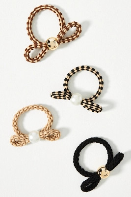 Pearl Bow Hair Ties, Set of 4 | Anthropologie (US)