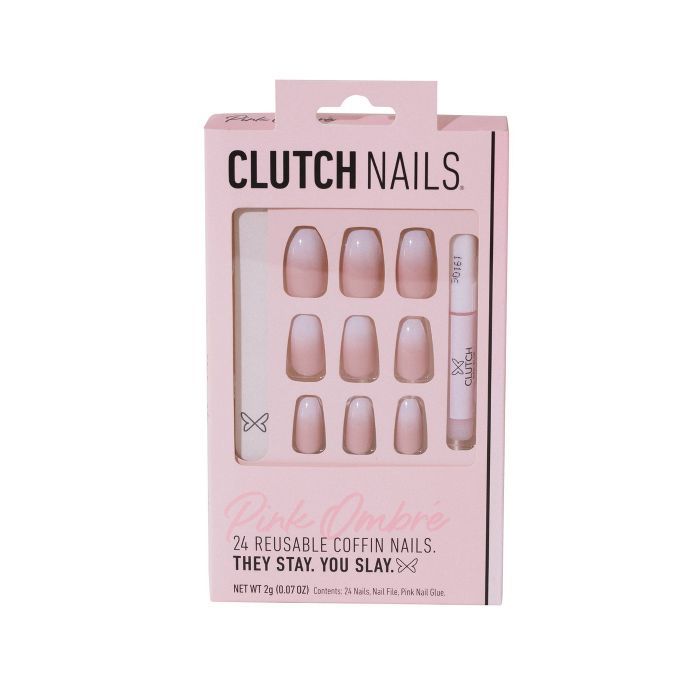 Clutch False Nails - Pink Ombre - 24ct | Target