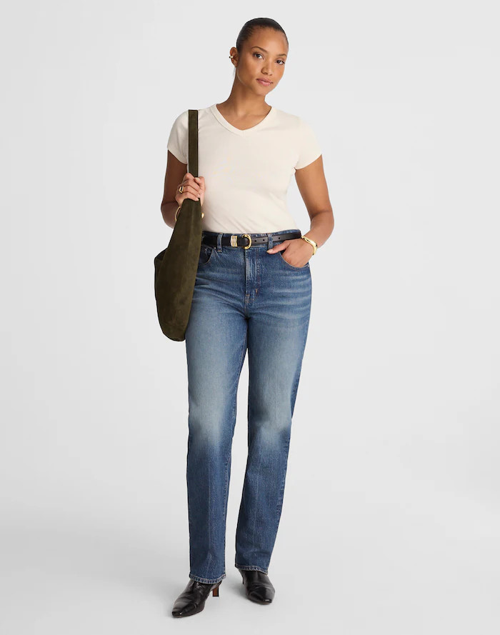 The Curvy Longline Straight Jean in Greendale Wash | Madewell