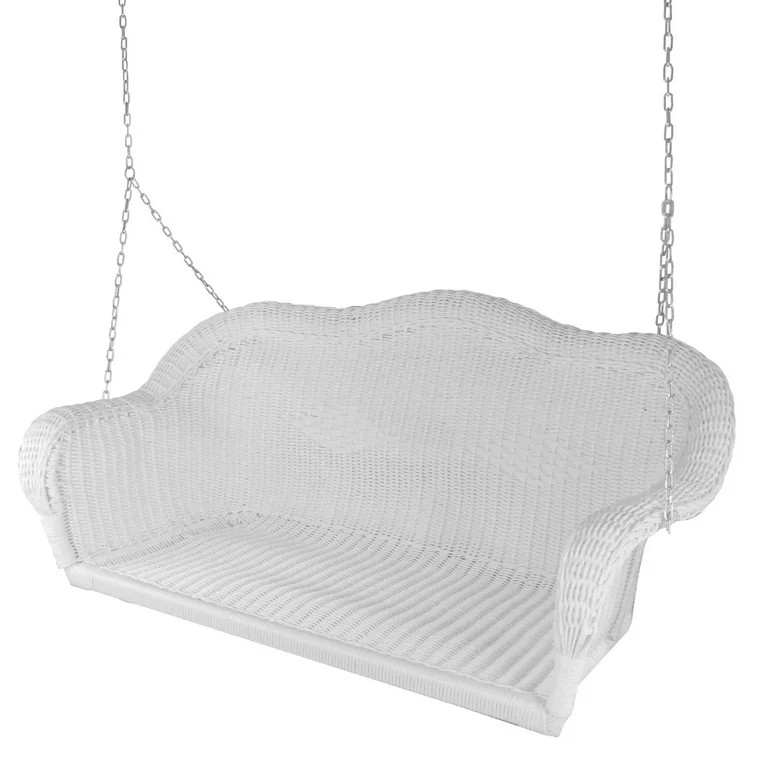 Northlight 28" x 50" Hand Woven Wicker Outdoor Porch Swing - White | Walmart (US)
