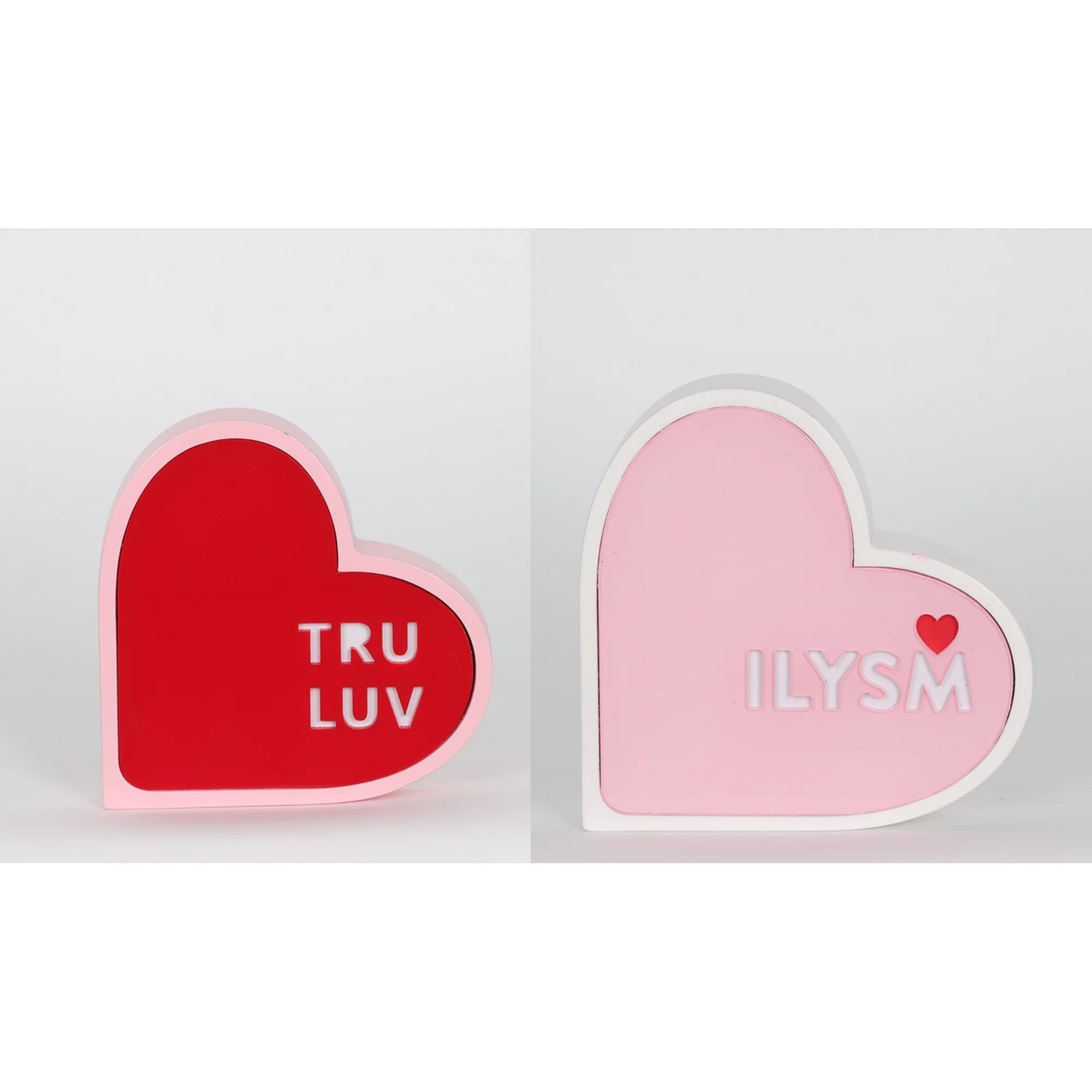 Valentine's Day Red and Pink Tru Luv and ILYSM Heart Decorations, 2 Count, by Way To Celebrate | Walmart (US)