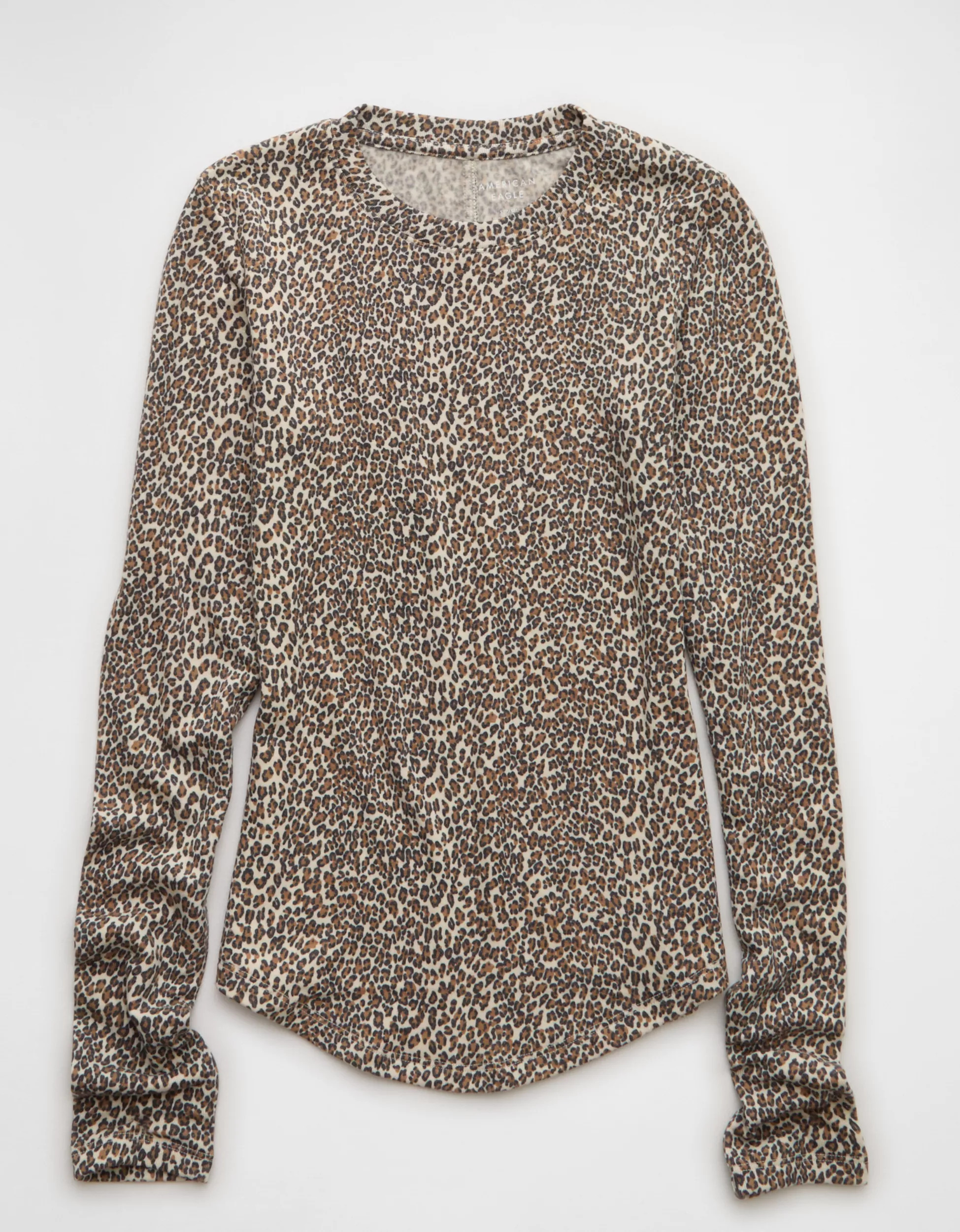 AE Long Sleeve Cozy Crew Neck T-Shirt | American Eagle Outfitters (US & CA)