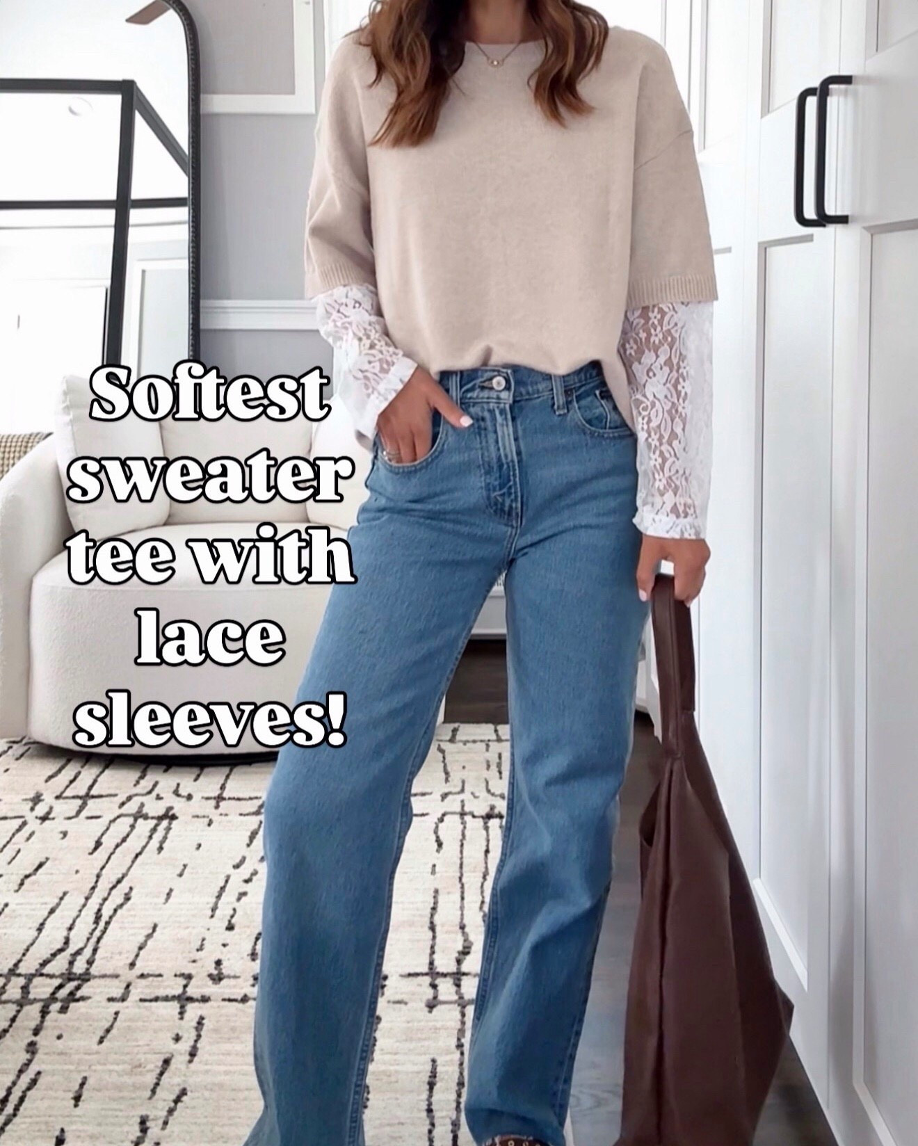 Softest sweater tee with lace sleeves amazon find! 🤌🏻

#LTKootd #LTKOver40 #LTKSeasonal