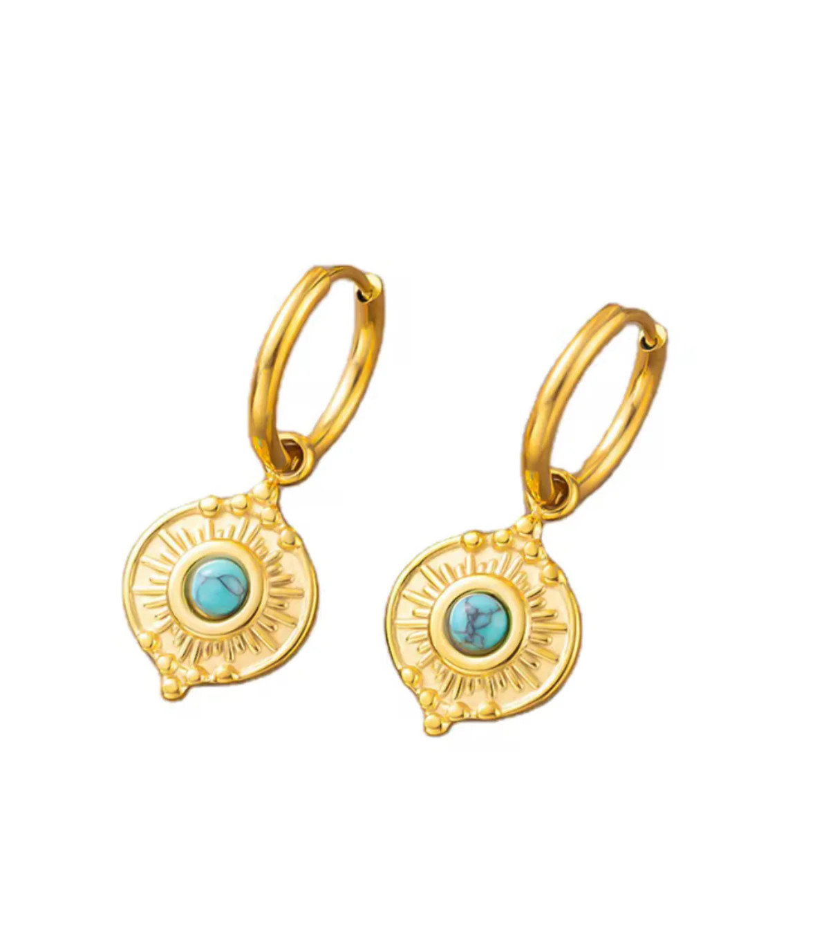 Turquoise Charm Huggie | Pierced by Ash Design