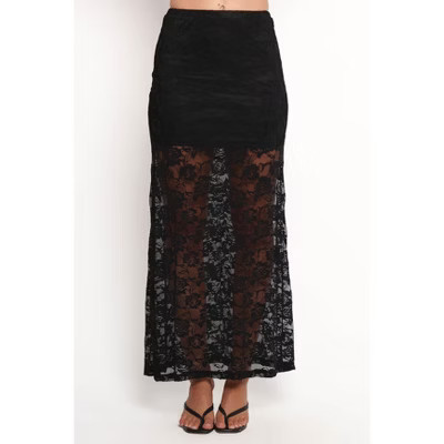 Petal and Pup Laken Sheer Lace Maxi Skirt - Black M | Target