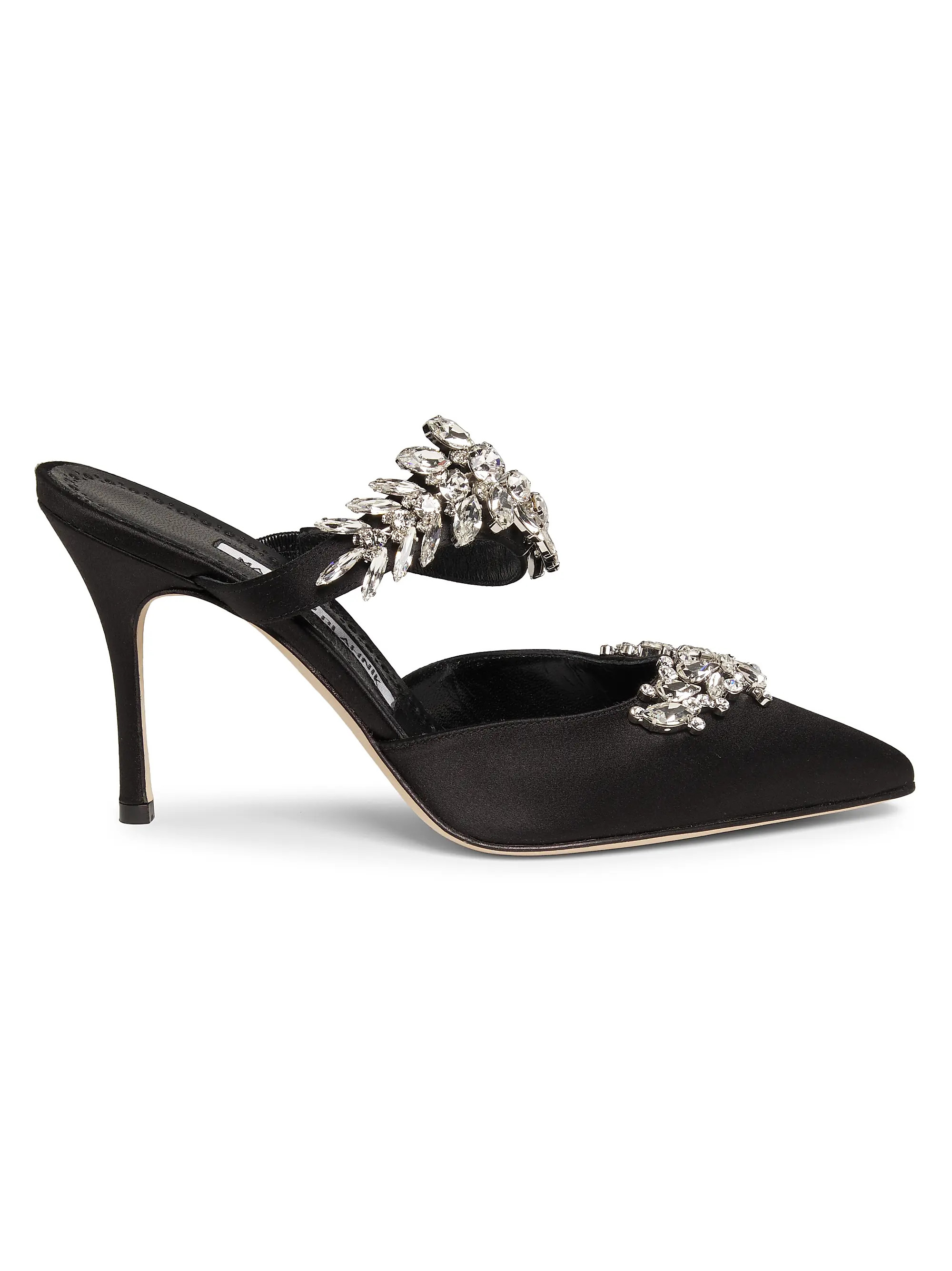 Lurum 90MM Embellished Satin Mules | Saks Fifth Avenue