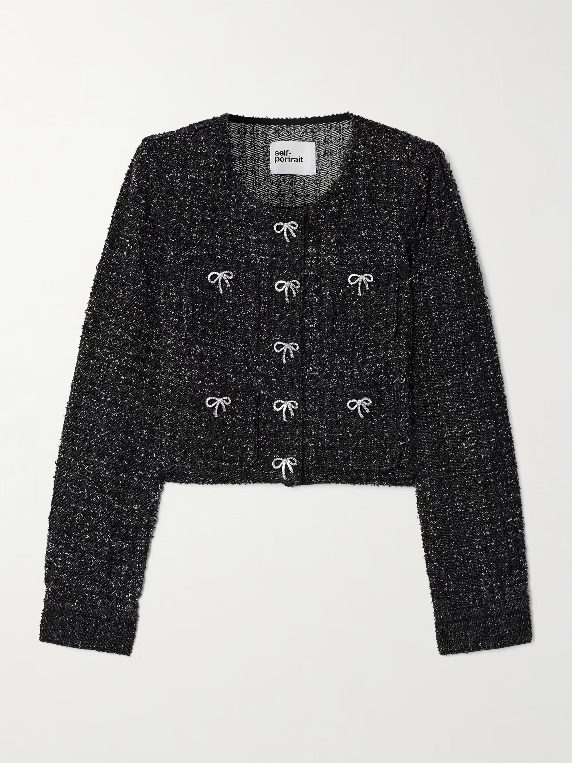 Embellished metallic cotton-blend tweed jacket | NET-A-PORTER (US)