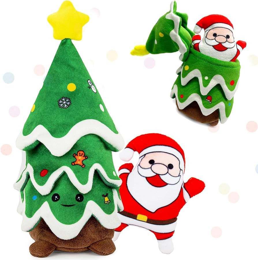 REQIHO Christmas Dog Toys, Crinkle Christmas Tree & Squeaky Santa Claus, Dog Christmas Toys, Hide... | Amazon (US)
